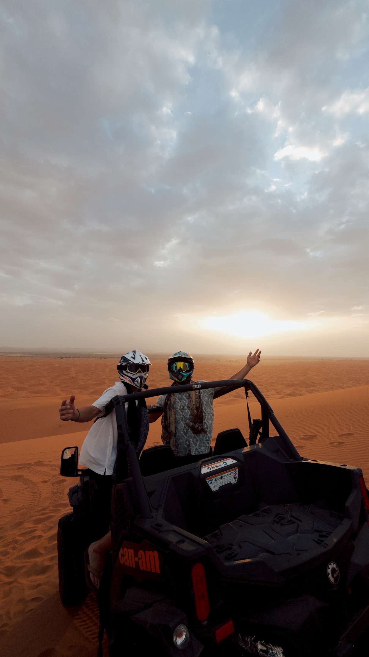 Sunset in the desert in morocco